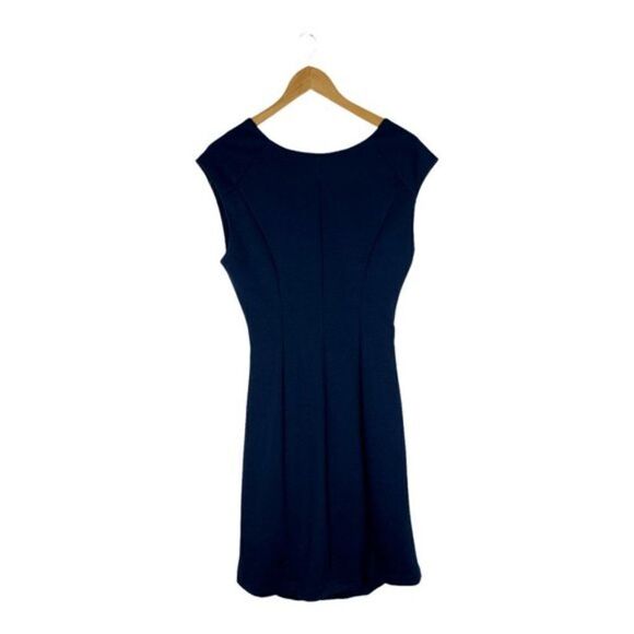 Kaffe women's Navy Blue India V Neck Sleeveless Ruched Lined Cocktail Dress US L - Picture 5 of 15